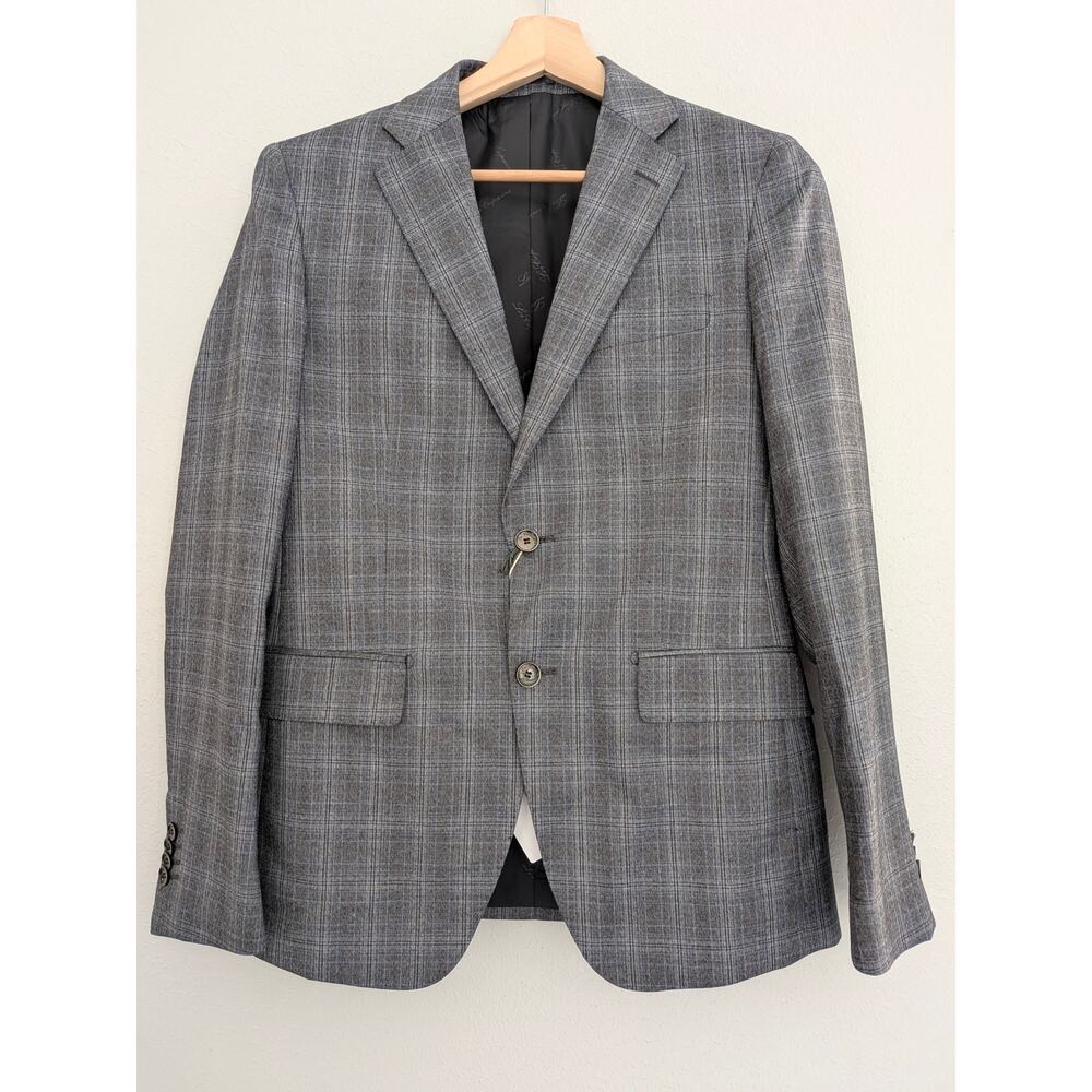 NWT Les Copains Mens Slim Suit Gray IT 48 US 38 Two-Piece Wool Italian Designer